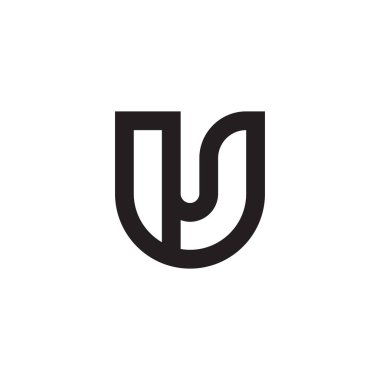 u ilk harf vektör logo simgesi