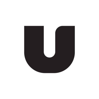 u ilk harf vektör logo simgesi