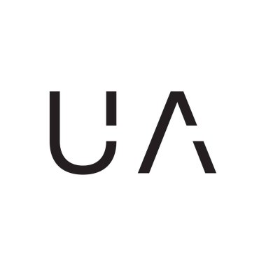 ua ilk harf vektör logo simgesi