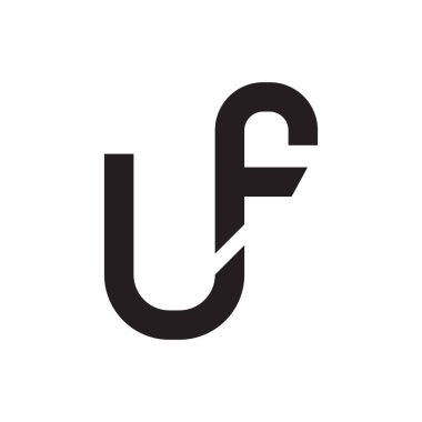 uf ilk harf vektör logo simgesi