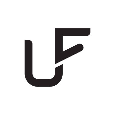 uf ilk harf vektör logo simgesi