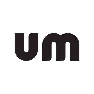 Um ilk harf vektör logo simgesi