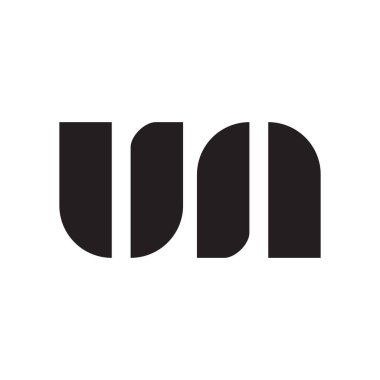 un ilk harf vektör logo simgesi