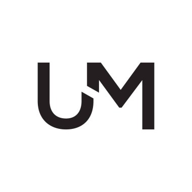 Um ilk harf vektör logo simgesi