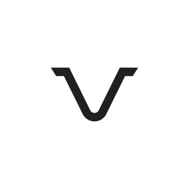v ilk harf vektör logo simgesi