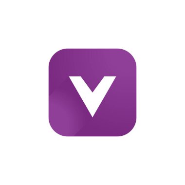 v ilk harf vektör logo simgesi