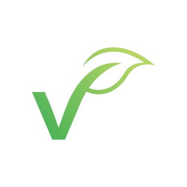 v ilk harf vektör logo simgesi