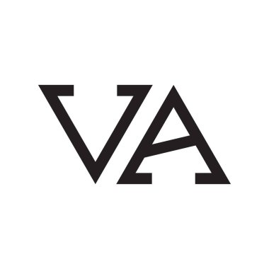 va ilk harf vektör logo simgesi
