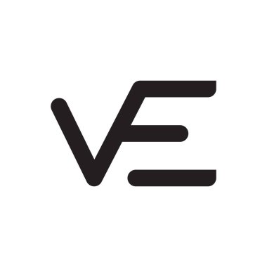 ve ilk harf vektör logo simgesi