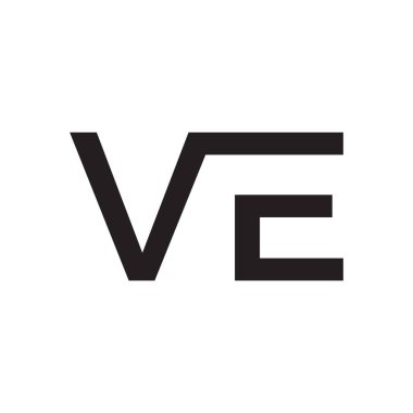 ve ilk harf vektör logo simgesi
