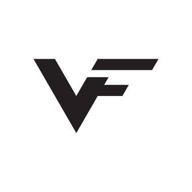 vf ilk harf vektör logo simgesi
