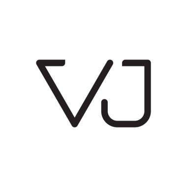 vj ilk harf vektör logo simgesi