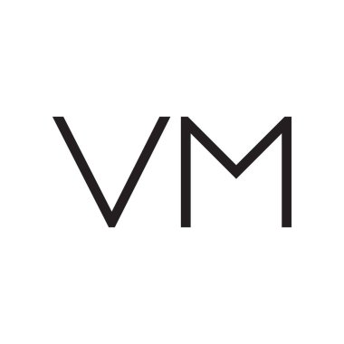 vm ilk harf vektör logo simgesi