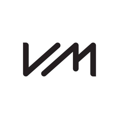 vm ilk harf vektör logo simgesi