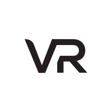 vr ilk harf vektör logo simgesi