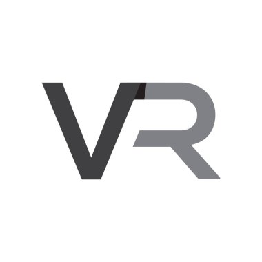 vr ilk harf vektör logo simgesi
