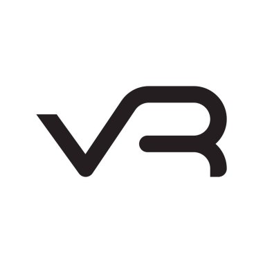vr ilk harf vektör logo simgesi
