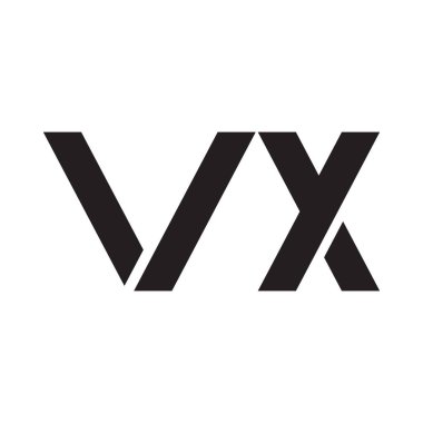 vx ilk harf vektör logo simgesi