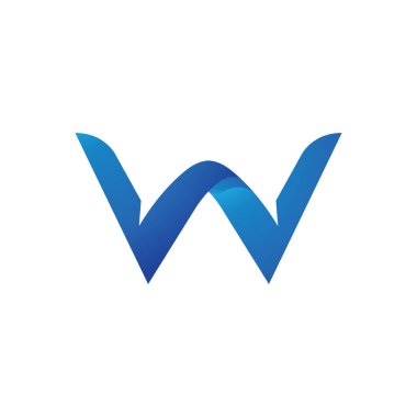 w ilk harf vektör logo simgesi