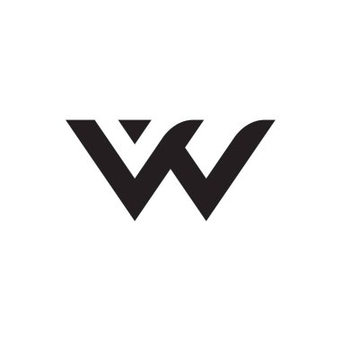w ilk harf vektör logo simgesi