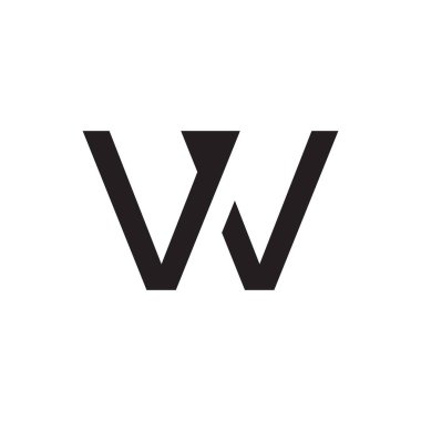 w ilk harf vektör logo simgesi