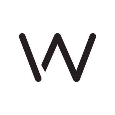 w ilk harf vektör logo simgesi