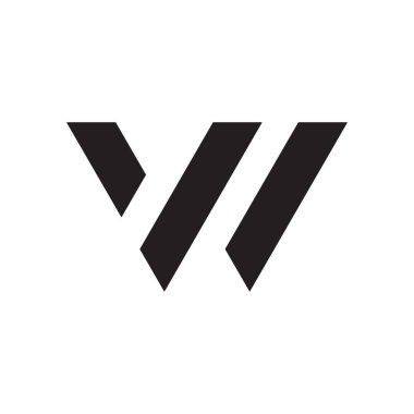 w ilk harf vektör logo simgesi