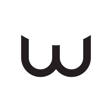 w ilk harf vektör logo simgesi