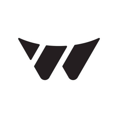 w ilk harf vektör logo simgesi