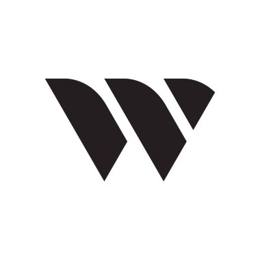w ilk harf vektör logo simgesi