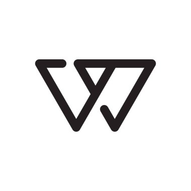 w ilk harf vektör logo simgesi