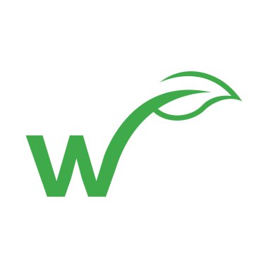 w ilk harf vektör logo simgesi