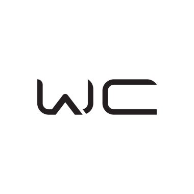 wc ilk harf vektör logo simgesi