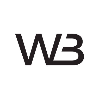 wb ilk harf vektör logo simgesi
