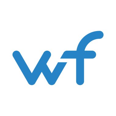 wf ilk harf vektör logo simgesi
