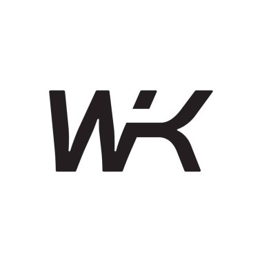 wk ilk harf vektör logo simgesi