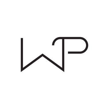 wp ilk harf vektör logo simgesi