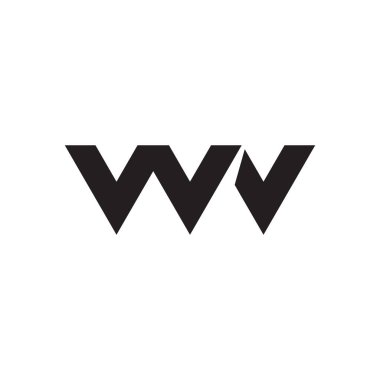 wv ilk harf vektör logo simgesi