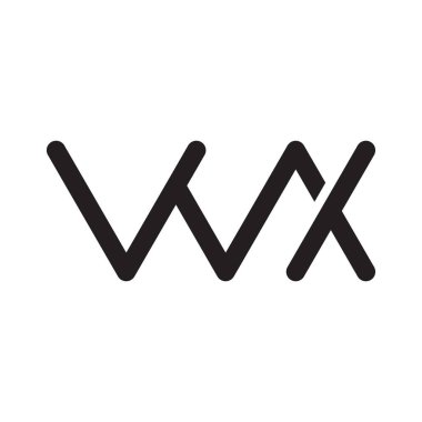 wx ilk harf vektör logo simgesi