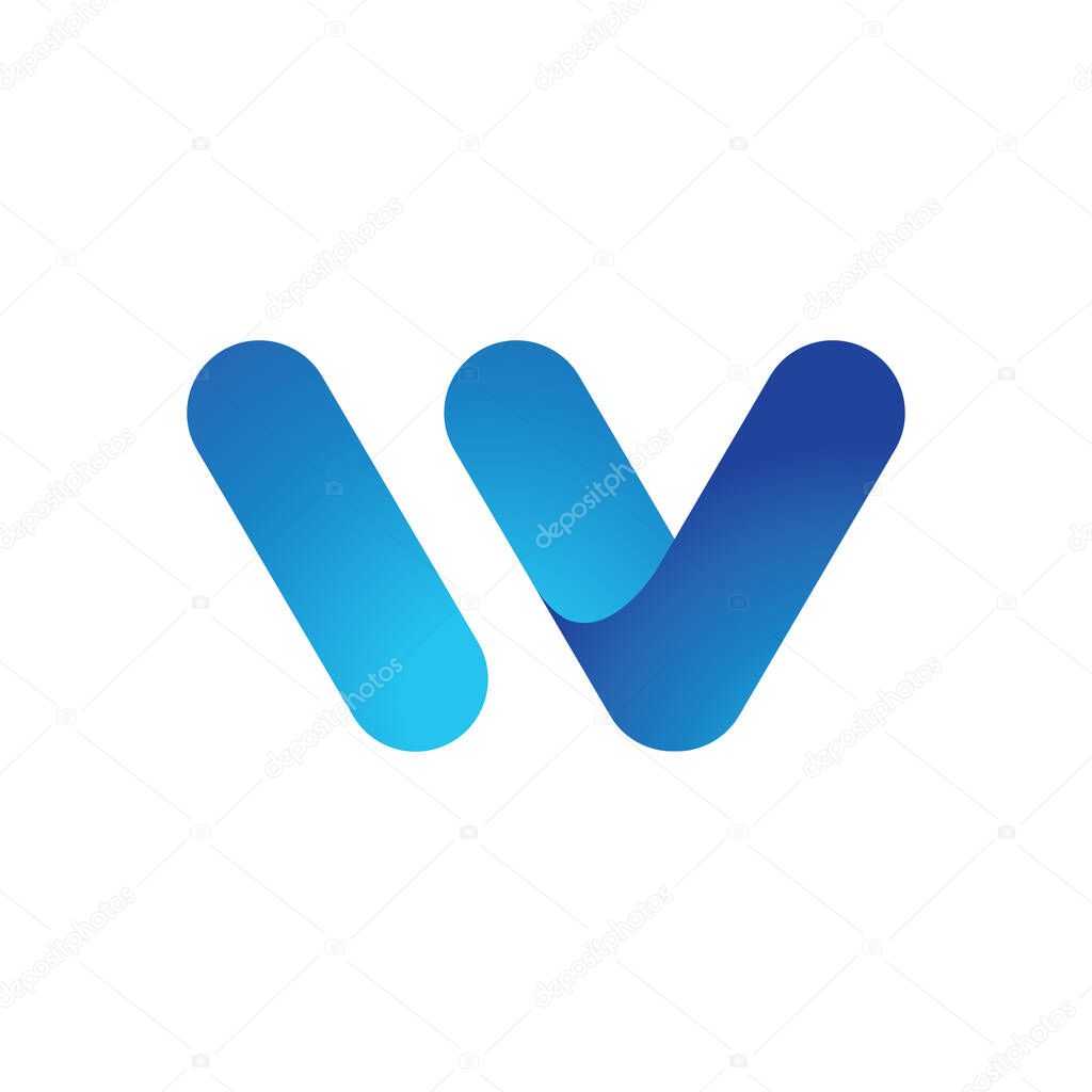 w initial letter vector logo icon