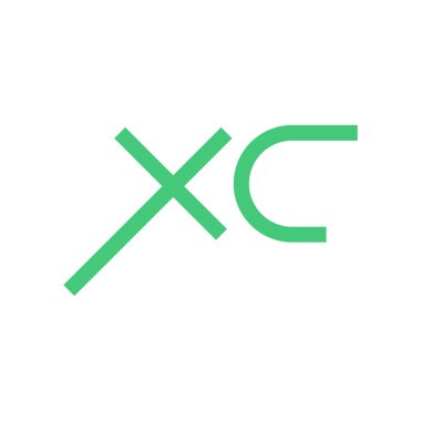 xc ilk harf vektör logo simgesi