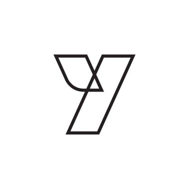 y ilk harf vektör logo simgesi