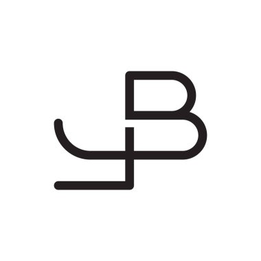 yb ilk harf vektör logo simgesi