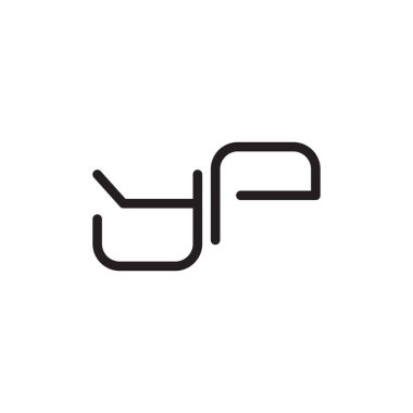 yp ilk harf vektör logo simgesi