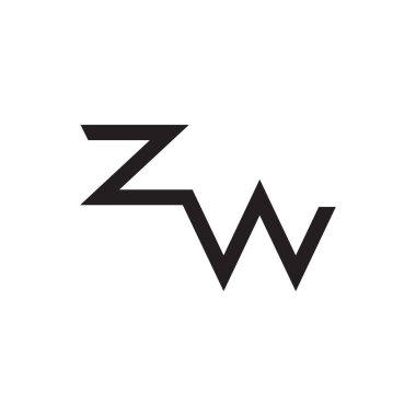 zw ilk harf vektör logo simgesi