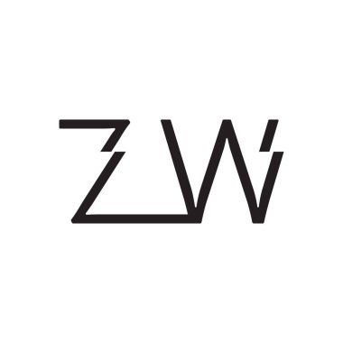 zw ilk harf vektör logo simgesi