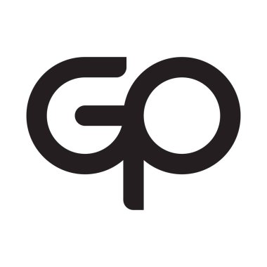 gp ilk harf vektör logo simgesi