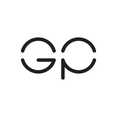 gp ilk harf vektör logo simgesi