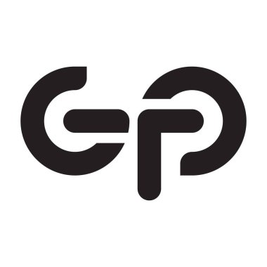 gp ilk harf vektör logo simgesi