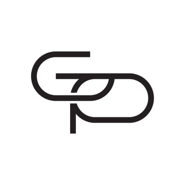 gp ilk harf vektör logo simgesi
